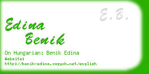 edina benik business card